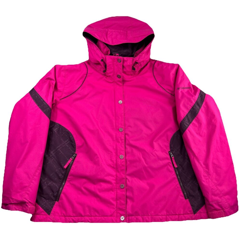 Columbia Jacket Omni Shield Women’s 2XL Hot Pink Full Zip Hooded Waterproof